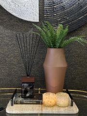 Krem Rengi Desenli Cam Tealight 8x9 cm | Tealight - Saksı