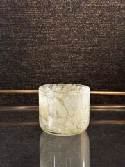 Krem Rengi Desenli Cam Tealight 8x9 cm | Tealight - Saksı