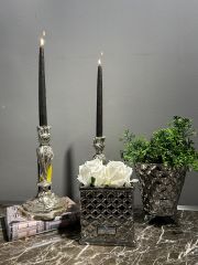 Candle holder messardiere nickel 14x25 cm | Nikel Şamdan