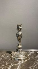 Candle holder messardiere nickel 14x25 cm | Nikel Şamdan