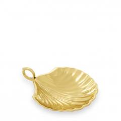 Tray shell gold S 15.5x12.5x3 cm | Dekoratif Obje