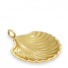 Tray shell gold M 22.5x19.5x5.5 cm | Dekoratif Obje