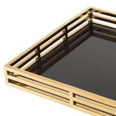 Tray giacomo gold 56x36x5 cm | Tepsi - Jardenyer