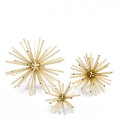 Object meteor brass set of 3  27cm - 19 cm - 14.5 cm  | 3'lü Set Gold Meteor Obje