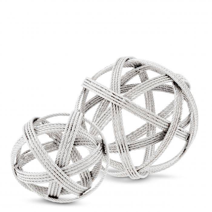Desk accessory melville nickel set of 2 20cm - 12.5cm | 2'li Set Nikel Sarmal Obje 