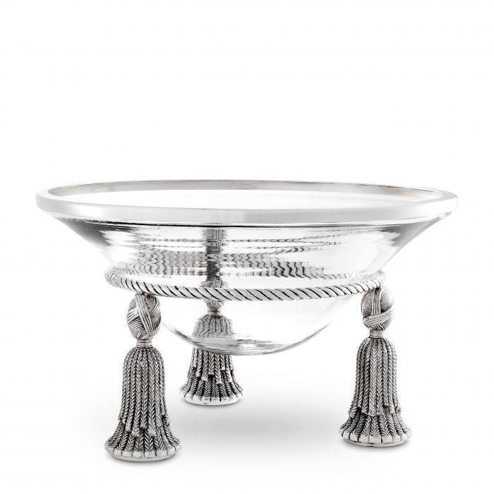 Bowl tassel nickel 36x21 cm | Nikel Cam Meyvelik - Vazo
