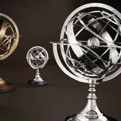 Globe nickel S 16x29 cm | Dekoratif Nikel Dünya Obje