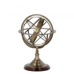 Globe brass S 16x29 cm | Dekoratif Pirinç Dünya Obje