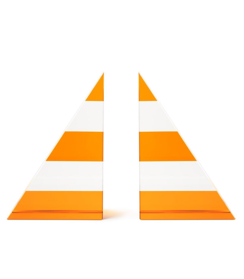 Bookend Crissy Set2pcs Amber & Clear  | Kristal Kitap Tutucu