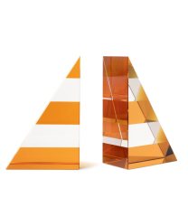 Bookend Crissy Set2pcs Amber & Clear  | Kristal Kitap Tutucu