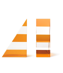 Bookend Crissy Set2pcs Amber & Clear  | Kristal Kitap Tutucu