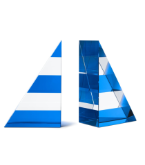 Bookend Crissy Set2pcs Blue & Clear | Kristal Kitap Tutucu