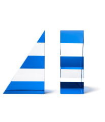 Bookend Crissy Set2pcs Blue & Clear | Kristal Kitap Tutucu