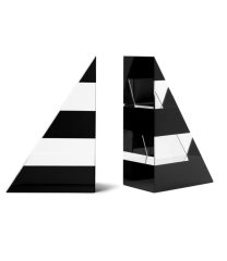 Bookend Crissy Set2pcs Black & Clear | Kristal Kitap Tutucu