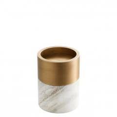 Candle Holder Sierra white marble set of 3 12x25 - 12x20 - 12x16 cm | 3'lü Set Beyaz Mermer Mat Gold Mumluk - Şamdan