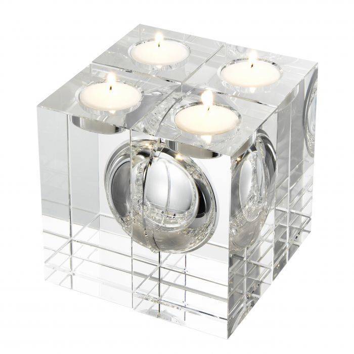 Tealight holder argenta set of 4 10x10x20 cm | 4'lü Set Kristal Tealight - Mumluk - Şamdan