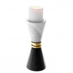 Candle holder diabolo 11x28 cm | Mermer Siyah Beyaz Gold Konik Şamdan - Mumluk