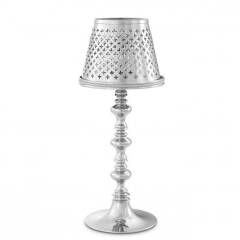 Tealight holder with shade evreux nickel 16x39 cm | Nikel Hazeran Şapkalı Şamdan - Mumluk