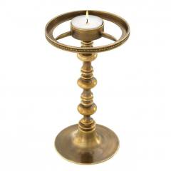Tealight holder with shade evreux brass 16x39 cm | Mat Gold Hazeran Şapkalı Şamdan - Mumluk
