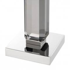 Candle holder livia smoke crystal glass | nickel finish set of 3 12x12x h: 57 cm - 43 cm - 30 cm | 3!lü Set Kristal Füme Şamdan