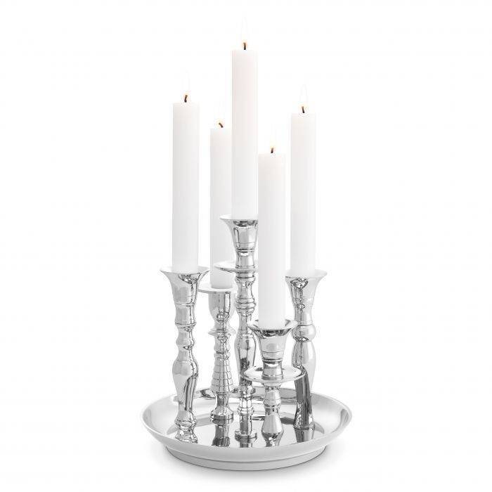 Candle holder rosella 22x23.5 cm | Nikel 5 Kollu Şamdan - Mumluk