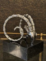 Bookend ibex nickel set of 2 15x15x18 cm | Altı Mermer Nikel Kitap Tutucu