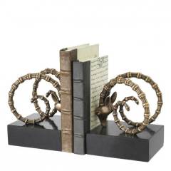 Bookend ibex brass set of 2 15x15x18 cm | Kitap Tutucu