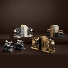 Bookend globe brass set of 2 18x12x20 cm | | Kitap Tutucu