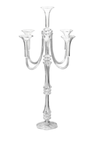 Candleholder clo syle 96x40x40 cm | 5 Kollu Borosilikat Cam Şamdan 