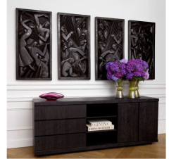 (ÖN SİPARİŞ) Wall Object Senza Tempo set of 4 (116469) W. 60.5 | D. 5.5 | H. 121 cm | Tablo | Duvar Aksesuarı