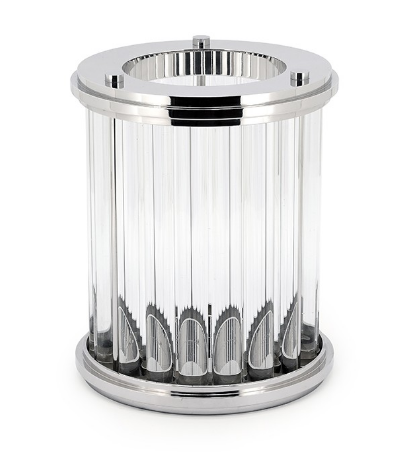 Nickel candleholder hurricane 33x27 cm | Kristal Nikel Mumluk