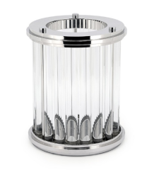 Nickel candleholder hurricane 33x27 cm | Kristal Nikel Mumluk