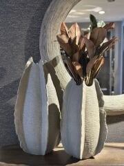 Vase deco 37x36x66,5 cm KELAPA ceramics grey green | Dekoratif Vazo