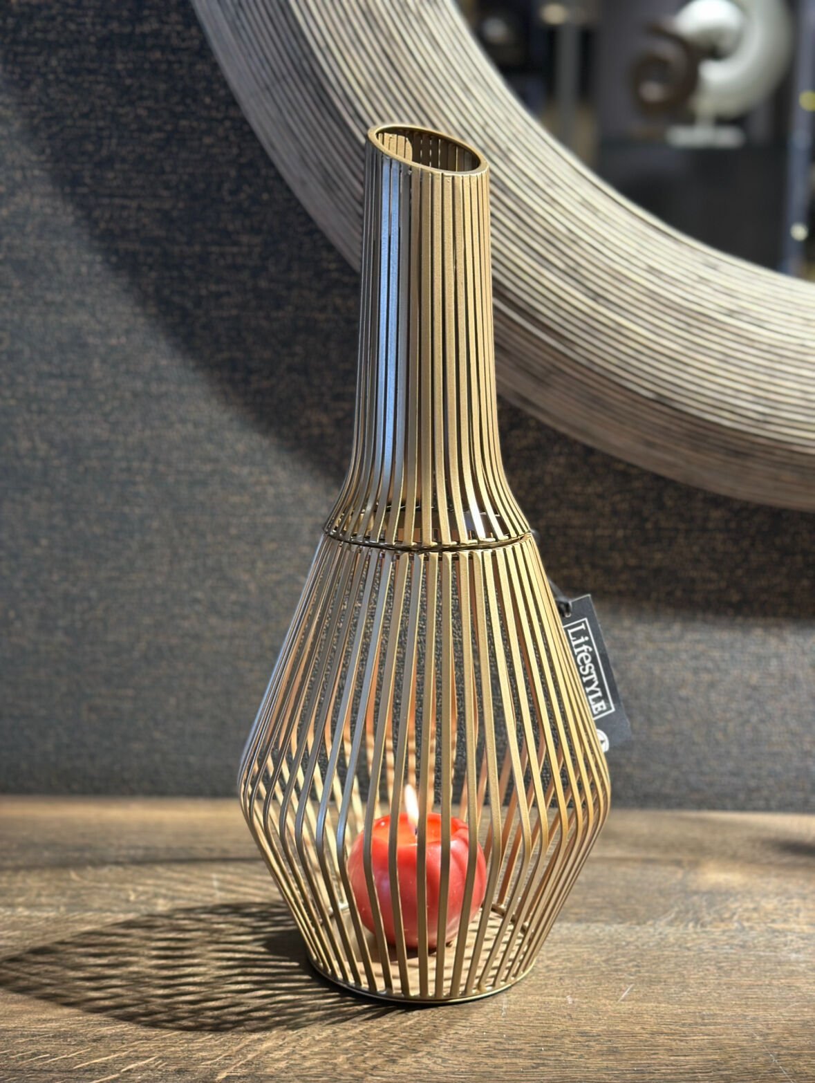 Delmar Lantern Antıque Gold M | Metal Mumluk