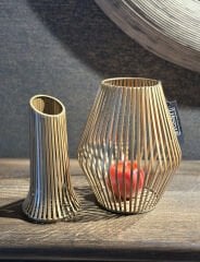 Delmar Lantern Antıque Gold M | Metal Mumluk