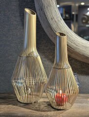 Delmar Lantern Antıque Gold L | Metal Mumluk