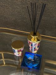 Ash tray crissy blue 12x12x2.5 cm | Kristal Kül Tabağı