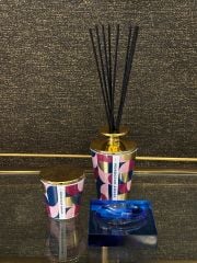 Ash tray crissy blue 12x12x2.5 cm | Kristal Kül Tabağı