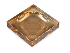 Ash tray crissy amber12x12x2.5 cm | Kristal Kül Tabağı
