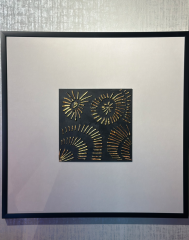 Siyah Bronz Gri Kağıt Paspartu Rölyef 75x75 cm | Tablo | Duvar Aksesuarı