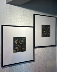 Siyah Bronz Gri Kağıt Paspartu Rölyef 75x75 cm | Tablo | Duvar Aksesuarı