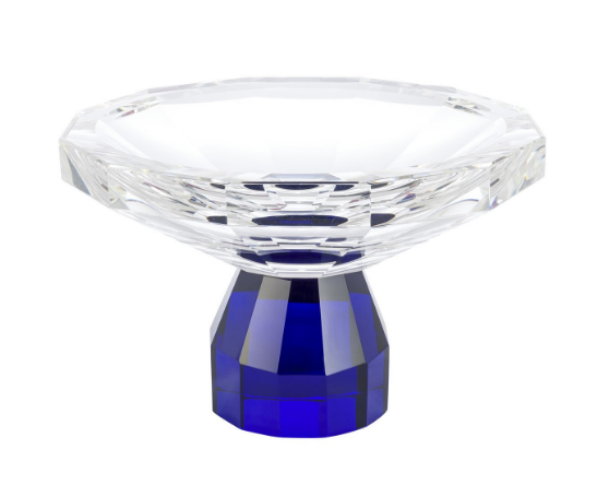 Plate crissy blue 20x20x13 cm | Kristal Meyvelik - Obje - Vazo