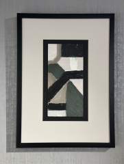 Yeşil Siyah Gri Kağıt Paspartu Rölyef 56x40 cm | Tablo | Duvar Aksesuarı