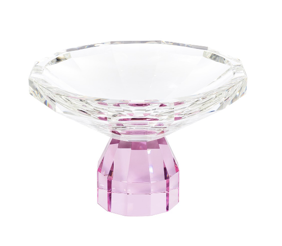Plate crissy pink 20x20x13 cm | Kristal Meyvelik - Obje - Vazo