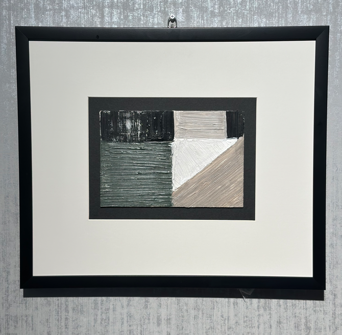 Yeşil Siyah Gri Kağıt Paspartu Rölyef 48x41 cm | Tablo | Duvar Aksesuarı