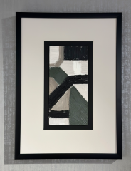 Yeşil Siyah Gri Kağıt Paspartu Rölyef 50x70 cm | Tablo | Duvar Aksesuarı