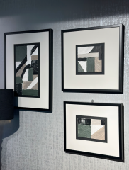 Yeşil Siyah Gri Kağıt Paspartu Rölyef 50x70 cm | Tablo | Duvar Aksesuarı