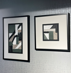 Yeşil Siyah Gri Kağıt Paspartu Rölyef 50x70 cm | Tablo | Duvar Aksesuarı