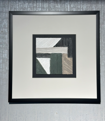 Yeşil Siyah Gri Kağıt Paspartu Rölyef 50x50 cm | Tablo | Duvar Aksesuarı