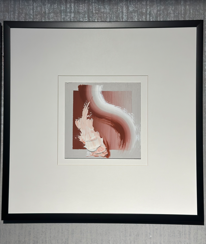 Pembe Gri Beyaz Kağıt Paspartu Rölyef 60x60 cm | Tablo | Duvar Aksesuarı